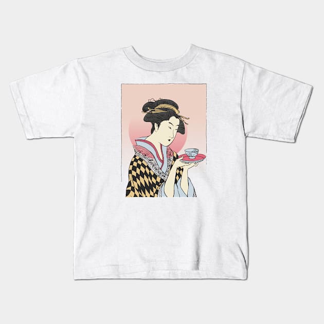 Japanese tea party Kids T-Shirt by katanya78